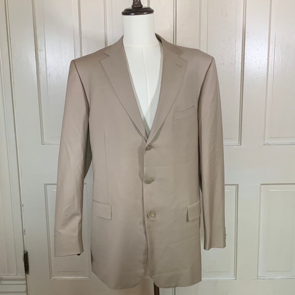 Ermenegildo Zegna Su Misura Trofeo Wool Blazer 60X Beige Tan Switzerland